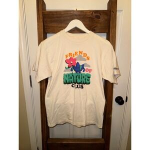 Adidas Friends of Nature Club Graphic T Shirt Cream Short Sleeve Women's S